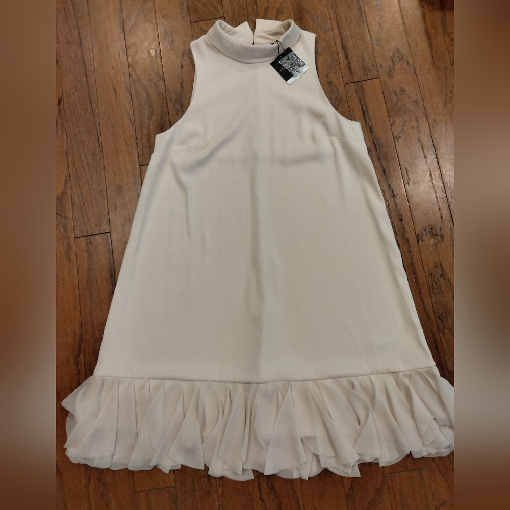 Top Shop High Neck Petal Hem Dress